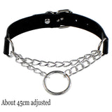Woman Black Punk Choker Collar Necklace Sexy PU Leather Heart Lock Key Spike Chocker Gothic Cosplay Accessories Party Jewelry