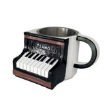 Stainless Steel Musical Instrument Coffee Mug Ornament Durable Guitar Style Water Cup Easy To Clean Comfortable Handle