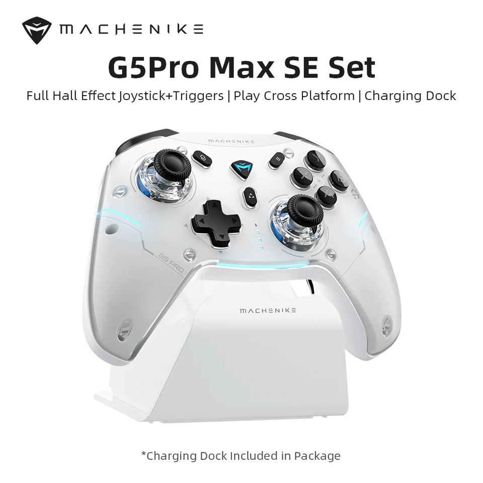 MACHENIKE G5Pro Max SE Gaming Controller With Charging Dock Optional Hall Effect Joysticks Triggers RGB Light Wireless Gamepad