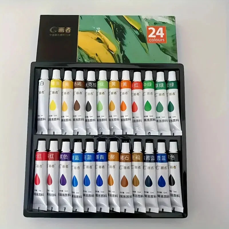 12/18/24/36 Colorful acrylic paint set, 12ml/0.42 oz, can be mixed for painting, doodling, DIY and artistic creation perfect hol