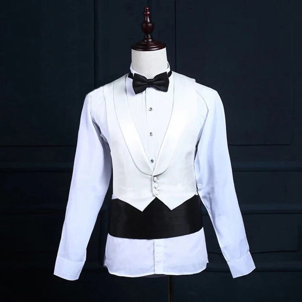 Gentleman Solid Wide Silk Satin Elastic Belly Band Tuxedo Cummerbund Commercial Banquet Model Business  Without Bowtie