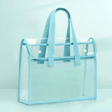 1 large capacity portable transparent waterproof handheld folder, expandable file storage bag, PVC self-adhesive file bag for of