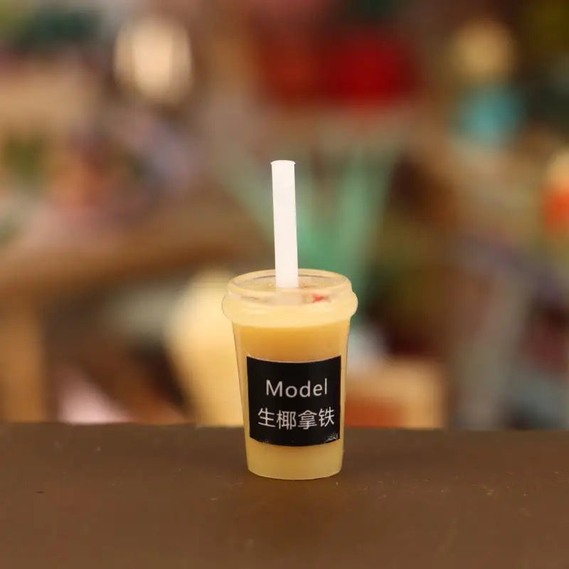 Cute Dollhouse Coffee Cup Miniature Latte Coffee Beverage Cafe Drink Model Doll House Accessories Kids Play House Toys