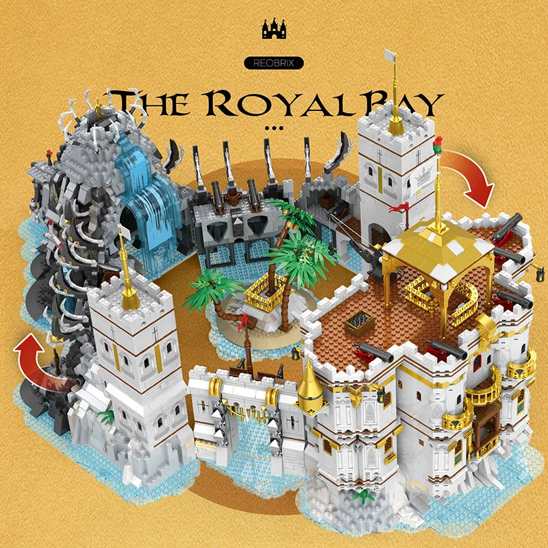 4168PCS Royal Bay Castle Building Blocks Medieval Vintage City Scape Construction Model Bricks Toys Creative Gifts for Children
