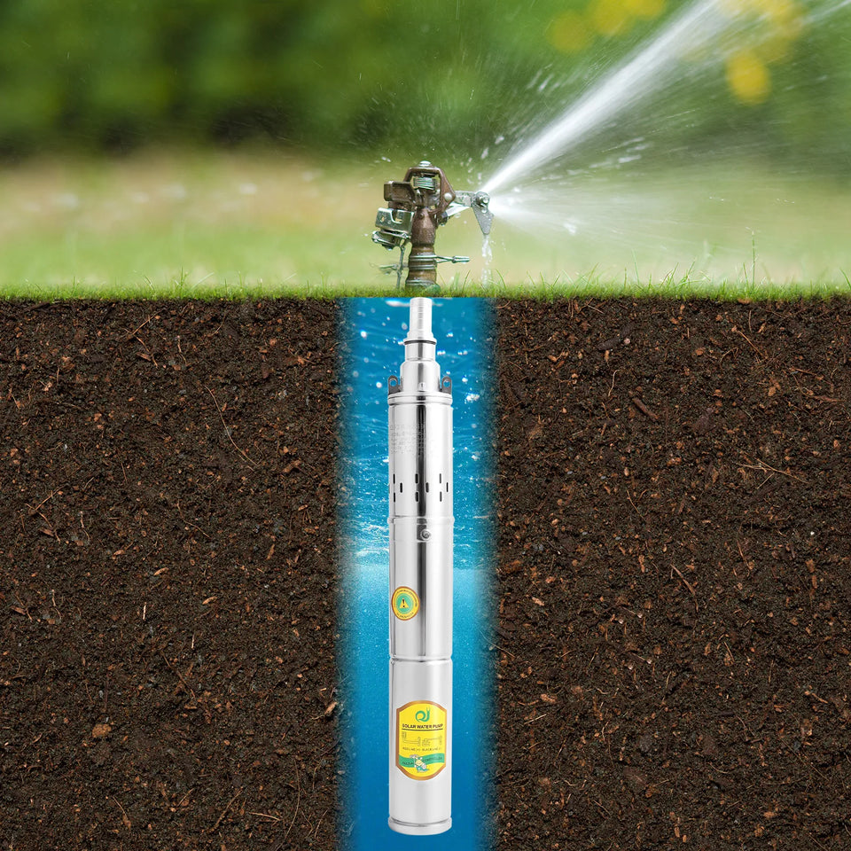 370W DC24V Deep Well Pump Stainless Steel Water Pump Large Flow Rate High Head Lift Extracting Water for Irrigation, Landscaping