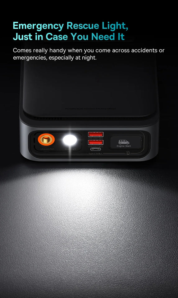 Baseus 2 In 1 Car Air Pump 8000mAh Power Bank Portable Air Compressor with LCD Digital Display Car Tire Inflator Pump
