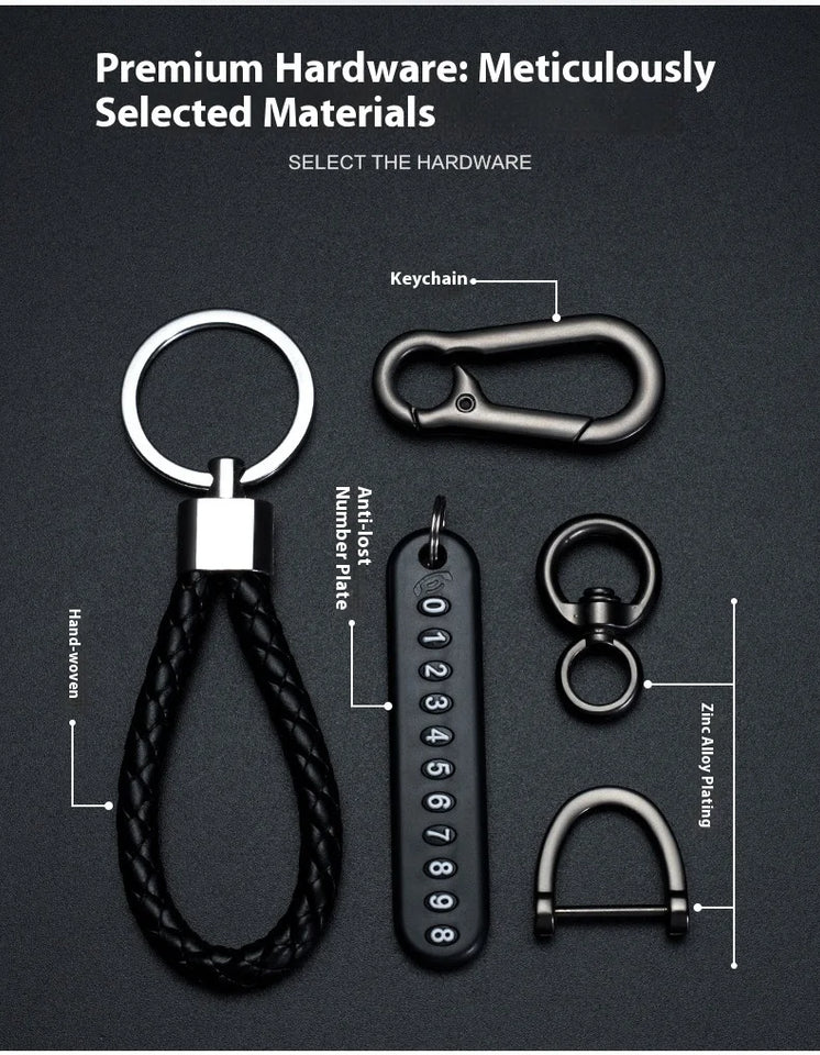 Mobile Phone Number Plate Woven Rope Car Key Anti-loss Phone DIY Pendant Men's and Women's 8-shaped Key Chain Key Chain