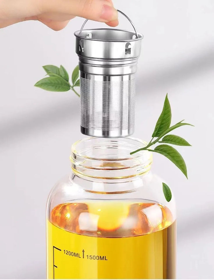 Tea Separation Glass Tea Cup Double Drinking with Handle Water Cup Large Capacity High Temperature Resistant Portable Kettle