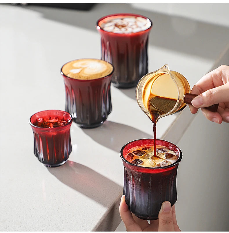 Bincoo High End Coffee Cup Elegant Retro Glass for Americano Dirty Flat White Espresso and Latte Available in 90/200/240/400ml