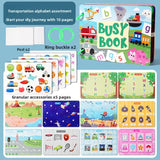 Interactive Silent Book Enhancing Recognition Numbers, English Letters, Fruits, Animals Weather Reusable Stickers Activity Books