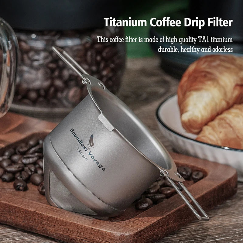 Boundless Voyage Titanium Reusable Coffee Filter Paperless Coffee Filter Metal Coffee Filter Pour Over Coffee Maker Ti6002P