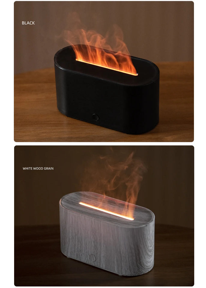 HY02 Flame Aromatherapy Humidifier with Anti-Dry Burn Feature Colorful Lights Silent Mist Moisturizing And Humidifying Function