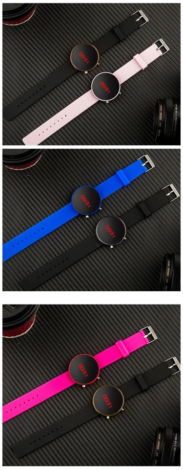 Fashion Women Digital Wrist Watches Simple Round Dial Led Watch for Woman Casual Sport Ladies Electronic Clock reloj digital