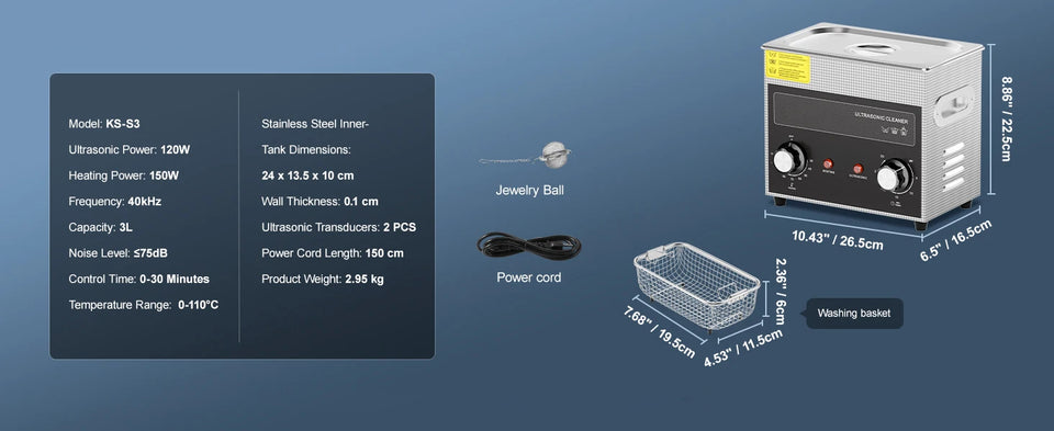 SucceBuy 2/3/6/10/15/30L Ultrasonic Cleaner with Heater Timer for Lab Tools Metal Parts Carburetor Brass Auto Parts Engine Parts