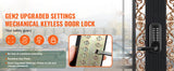 SucceBuy Mechanical Keyless Entry Door Lock Single/Double -Sided 14 Digit Keypad and Handle Embedded
