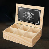 6 Grids Wooden Tea Box Portable Jewelry Box Divided Tea Storage Organizer Wood Storage Rack Coffee Tea Bag Storage Holder