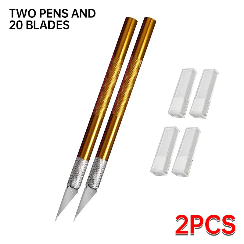 Metal Engraving Craft Knife Non-Slip Handle Gold Silver Hobby Carving Scalpel Utility Knife Art Stationery DIY Craft Supplies