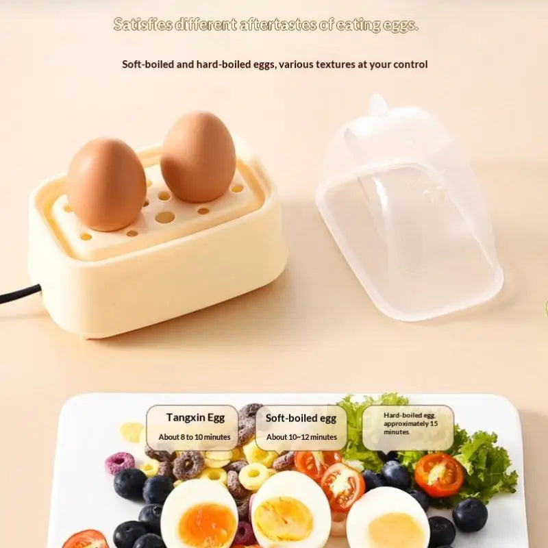 Electric Egg Boiler Automatic Cooker Rapid Egg Boiler Breakfast Machine Multi-Function Egg Cooker 2 Eggs Portable Food Steamer