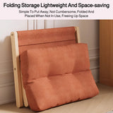 Solid Wood Shoe Changing Stool Footstool Sofa Rest Footstool, Folding Low Stool for The Entryway, Cotton-filled Cushion Stool