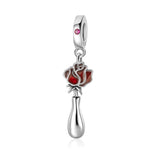 Red Series 925 Sterling Silver Koi Firecracker Dragon Heart Mushroom Coffee Machine Charm Fit DIY Bracelet Necklace Niche Gifts