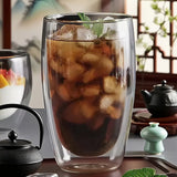 1/3pcs Glass Coffee Cup Transparent Double Walled Glass Heat-resistant Milk Juice Tea Cup Kitchen Bar Party Drinkware Gift Set