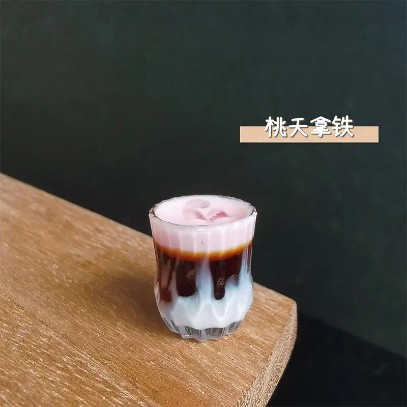 Cute Dollhouse Coffee Cup Miniature Latte Coffee Beverage Cafe Drink Model Doll House Accessories Kids Play House Toys