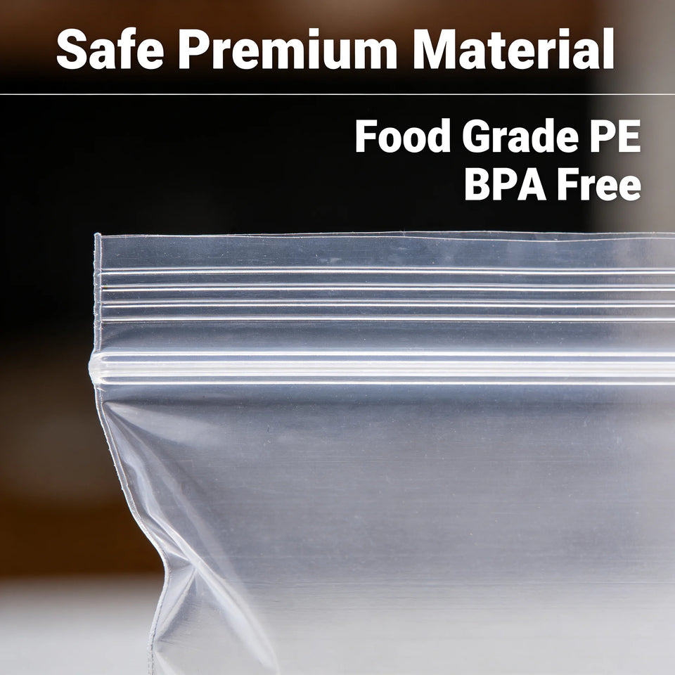 3 Size Reusable Storage Bags Transparent Leak Proof Freezer Bags Airtight Seal for Food Fruit Veggie Storage
