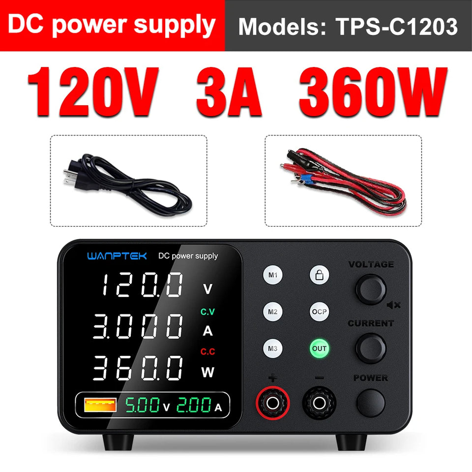 Wanptek Adjustable DC power supply 30V 5A 10A 60V 5A 120V 3A 160V 2A Lab Bench Power Source Stabilized Voltage power supply