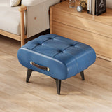 Furniture Small Upholstered Shoe Bench Oil Wax Leather Padded Entryway Shoe Changing Stool Modern Minimalist Living Room Ottoman
