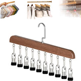 Closet Organizer with 10 Clips Hat Storage Rack Space Saving Hanging Clothes Organizer for Jeans Skirts Socks Pant Hangers