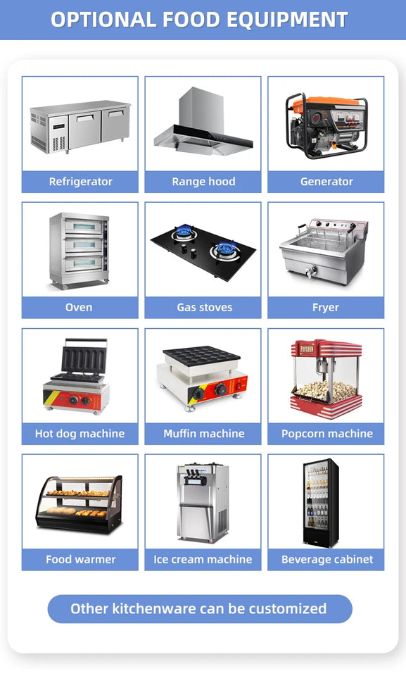 Standard Vending Food Kiosk Truck Outdoor Mobile Fast Food Carts Kiosk Popsicle Ice Cream Vending Carts Hot Dog Food Trailer