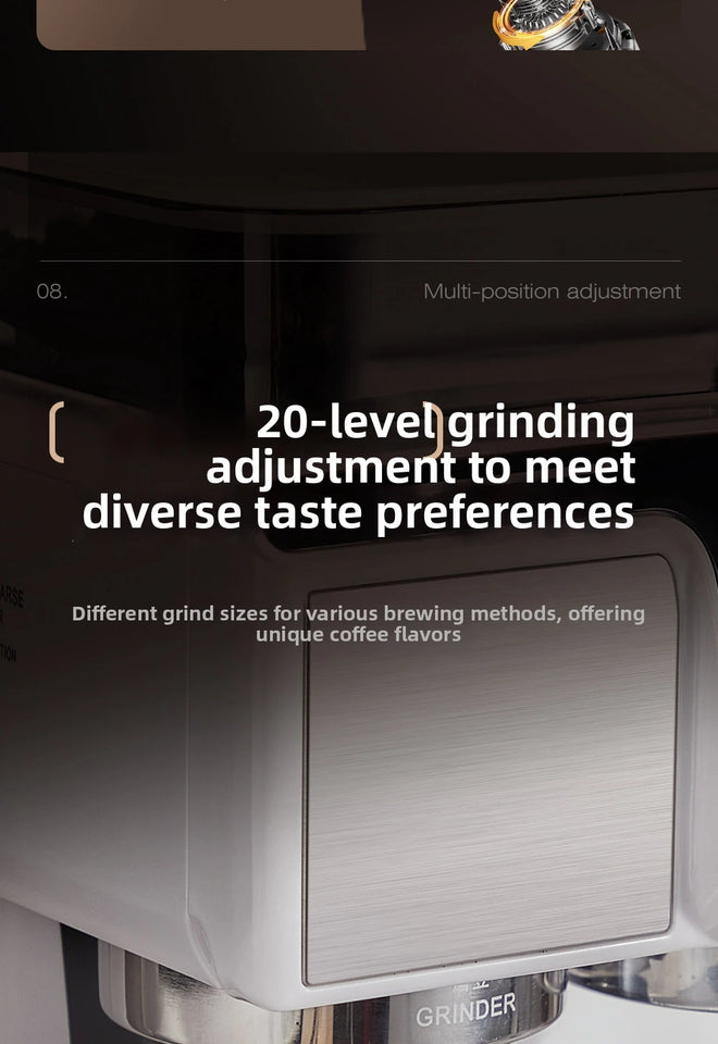 2-in-1 Cold & Hot Coffee Maker with Built-in Grinder & Milk Frother | Compact Espresso Machine for Home, Office & Small Cafés