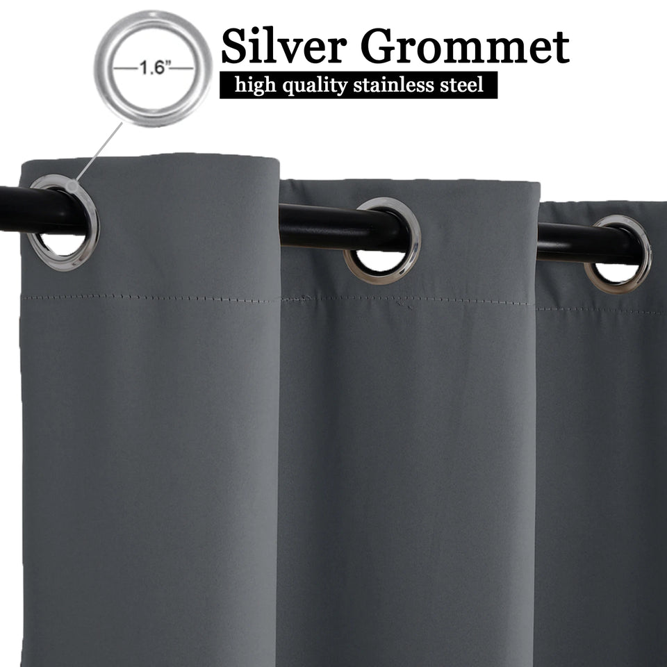 Patio Outdoor Curtain Waterproof Thermal Insulated Double Grommets Sun Block Windproof Window Curtains For Garden Drapes Porch