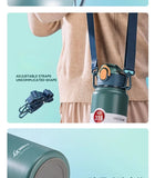 GIANXI 1000ml Spring Cap Large Capacity Vacuum Cup 316 Stainless Steel Coffee Cup Portable Outdoor Sports Water Bottle
