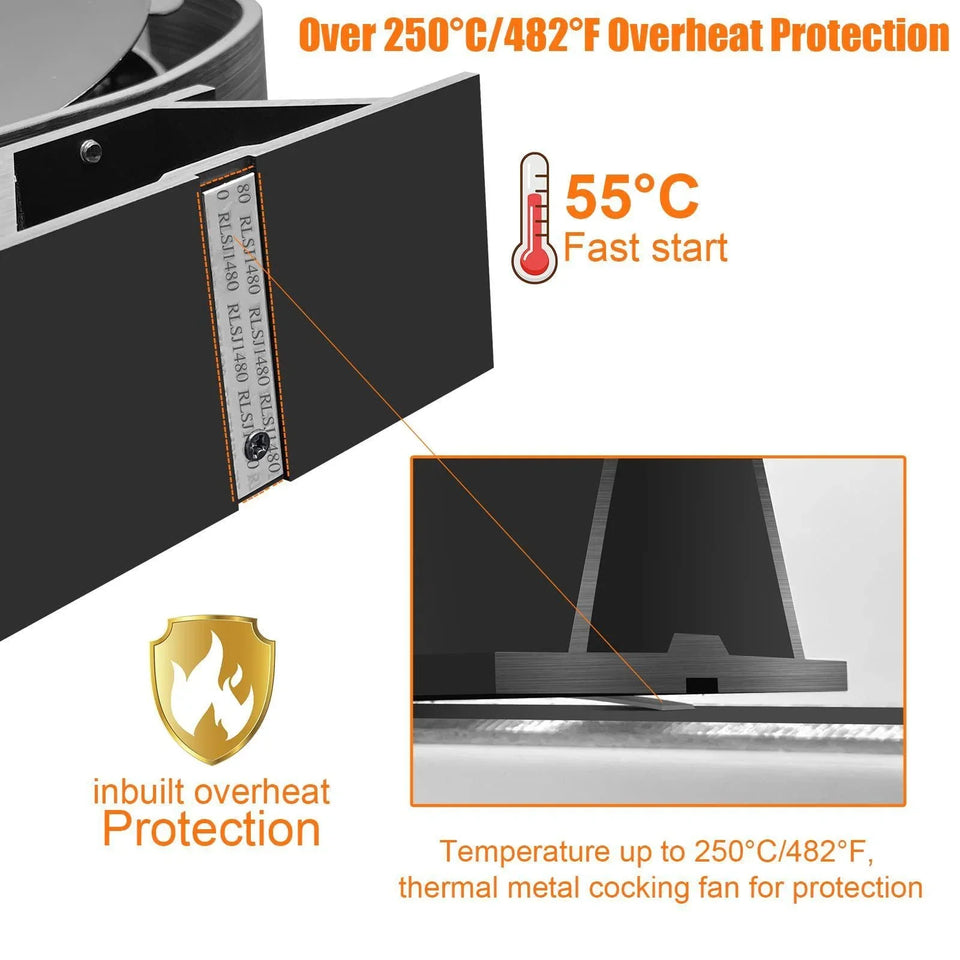 6 Blades Heat Powered Stove Fan Eco Quiet Black Log Wood Burner Fireplace Eco-Fan Winter Home Warm Efficient Heat Distribution