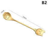 Creative Cat Claw Spoon Ice Cream Cake Dessert Teaspoon Scoops Tableware Kitchen Accessories Stainless Steel Coffee Mixing Spoon