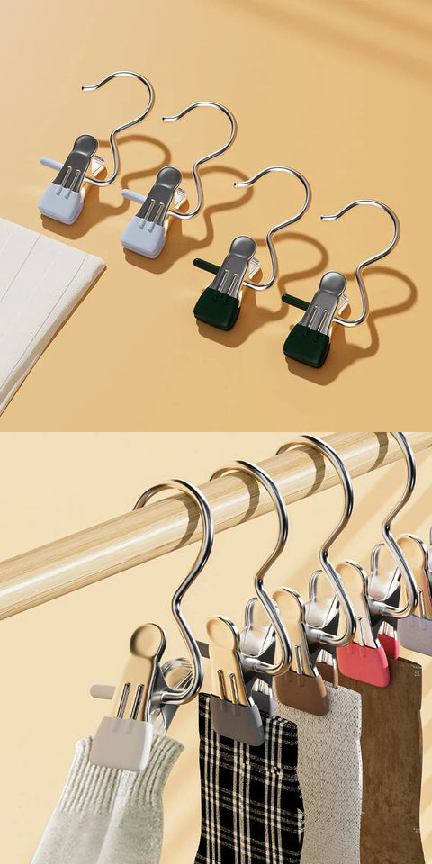 Hangers Clips Stainless Steel Laundry Hooks Hanging Clothes Pins Clip Hangers Boot Shoes Clothes Pins