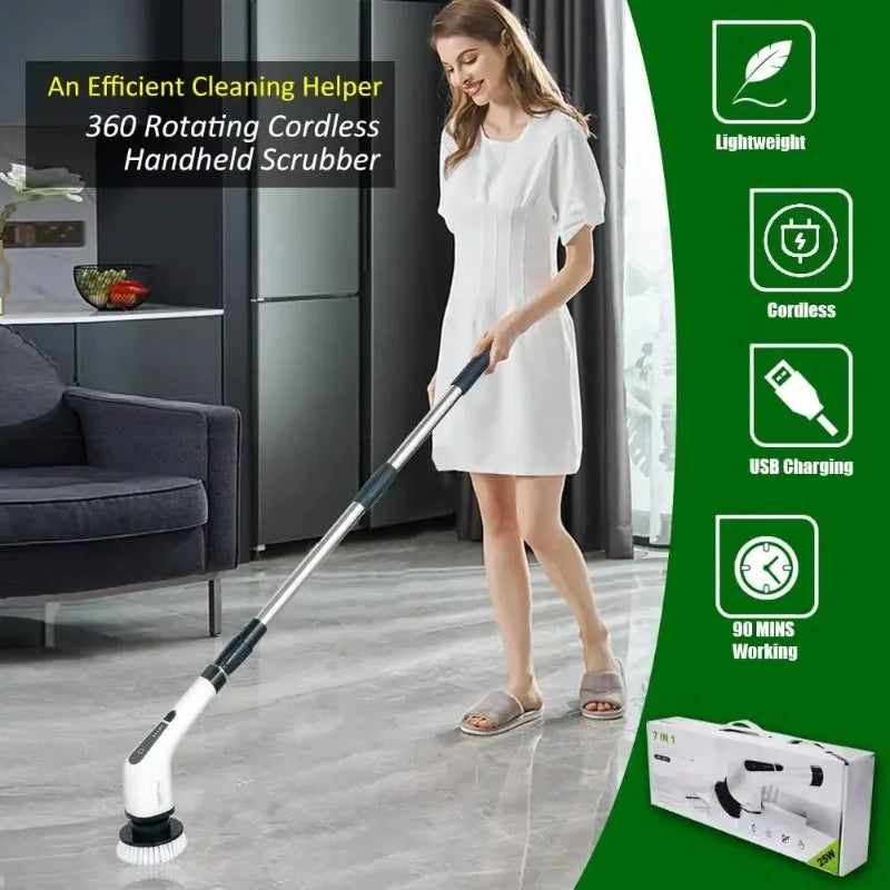 Multi-tool Multifunctional Electric Cleaning Brush, for Rotating Bathroom, Kitchen, Toilet & Automotive Cleaning.