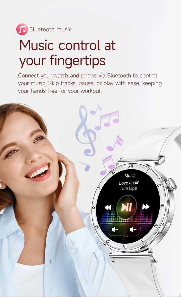 LIGE New 1.19inch AMOLED Fashion Ladies Smart Watch Bluetooth Call Sports Bracelet Women’s Health Waterproof Diamond Smartwatch
