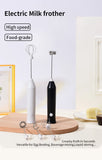 Wireless Milk Frothers  Electric USB Recharge 3 Speeds Handheld Blender Small Coffee Foam Maker Whisk For Coffee Kitchen Tools