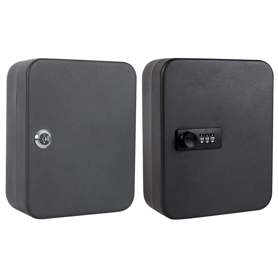 Combination Key Cabinet 20 Key Hooks Key Box Wall Mounted with Key/Code Lock Key Cabinet Security Lock Box Locking Key Cabinet