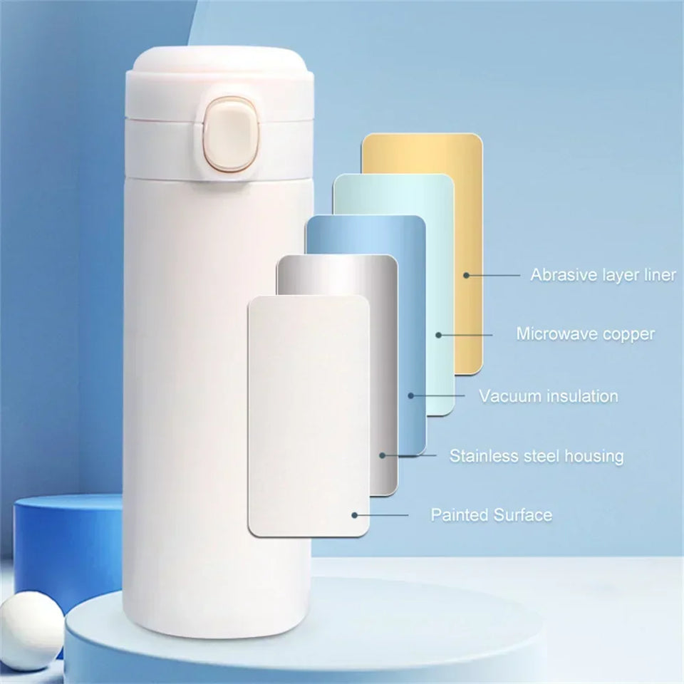 Smart Flip Lid Stainless Steel Thermos with Temperature Display Light Luxury Portable Mini Insulated Cup coffee travel mug