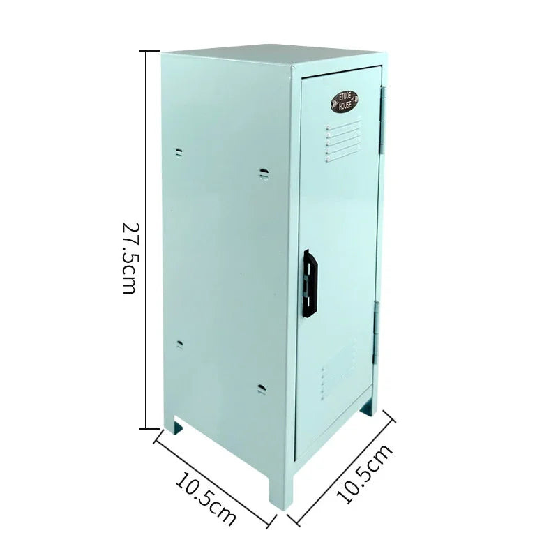 Iron Storage Box Dormitory Storage Cosmetics Paper Money Keys Bank Cards and Other Desktop Small Items Mini Locker Cabinet