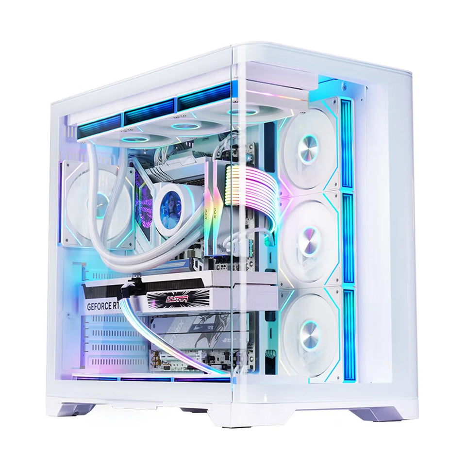 WJCOOLMAN Sky Ceiling PLUS ATX curved glass sea-view room computer case Supports 360-degree water cooling