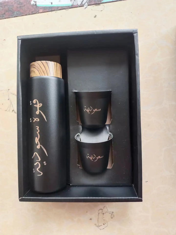 400ML Thermos +80ml Mug Customiszed  the Name in Arabic Script Tea Set  for Party  Birthday Wedding