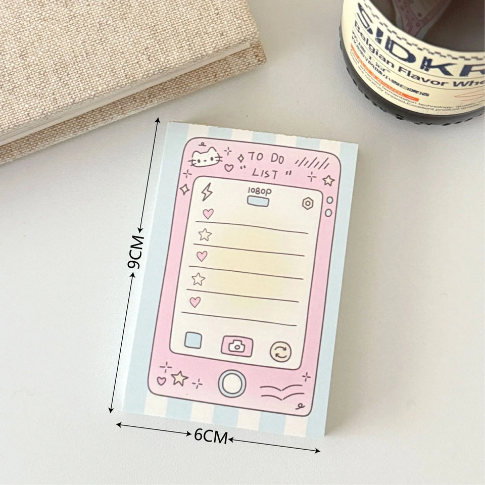 100 Sheets Cute Memo Book Non Sticky, Tearable Leave a Message Notebook Handheld Notes