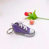 3D Canvas Sneaker Tennis Shoe Keychain Blue Pink Black White Sports Shoes Keyring Bag Ornaments Car Trinket Keyring Accessories