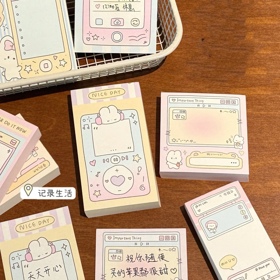 100 Sheets Cute Memo Book Non Sticky, Tearable Leave a Message Notebook Handheld Notes