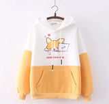 Harajuku Funny Women Hoodies 100% Cotton Winter Plus Fleece Cute Pink Anime Sweatshirt Teen Girl Kawaii Long Sleeve Y2K Hoodie