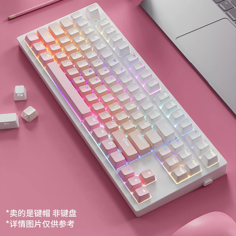 132 Keys Gradient backlit RGB Keycaps For Cherry Mx Switch Mechanical Gaming Keyboard OEM Profile PBT Keycap ISO Layout Key caps